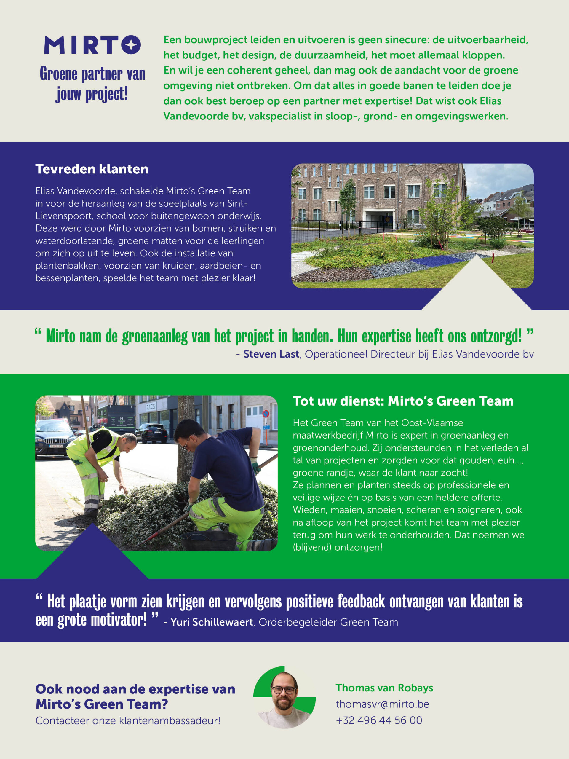 09.2024 Advertentie_Mirto's Green Team, trotse partner van uw volgende project