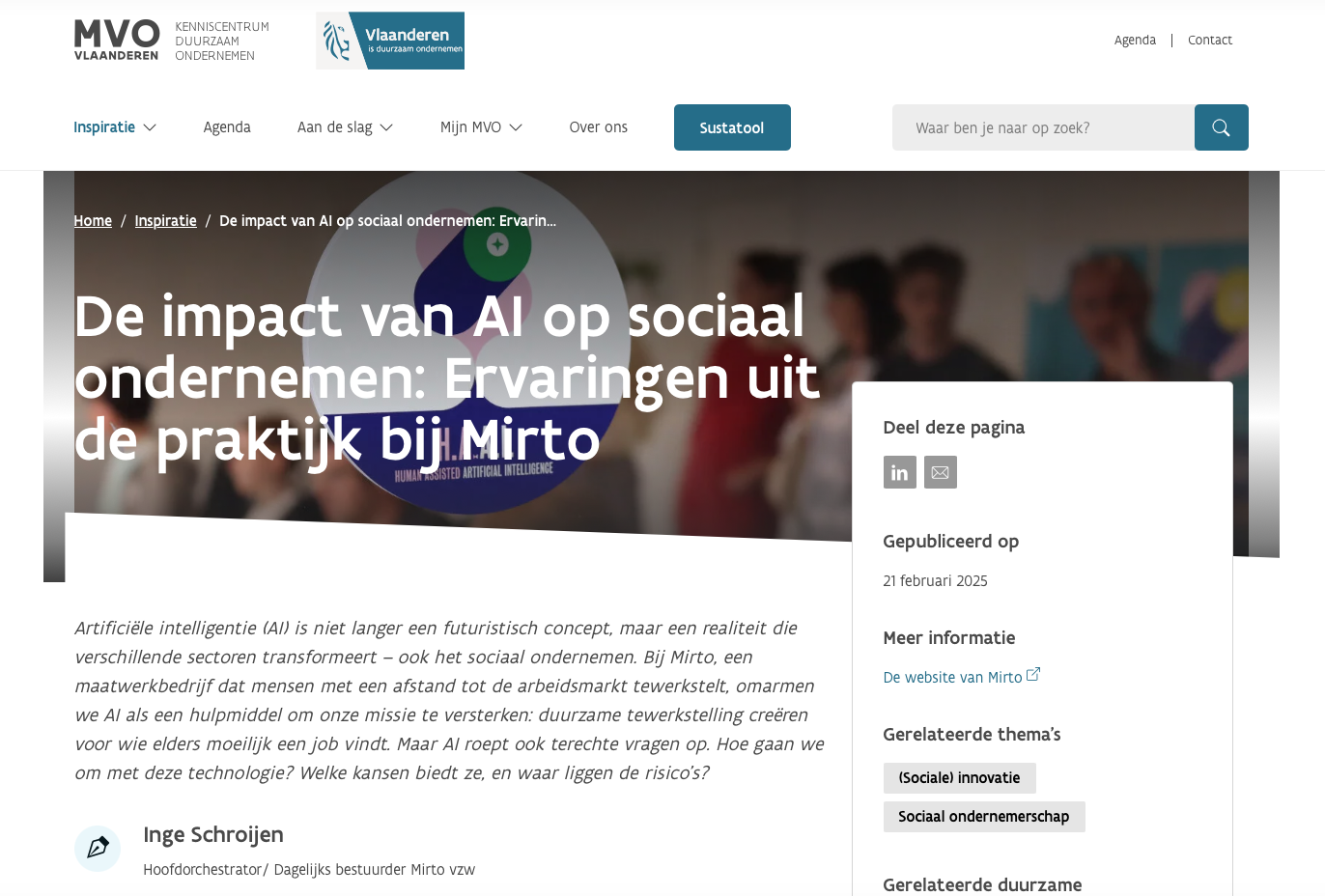 MVO Vlaanderen x Mirto artikel